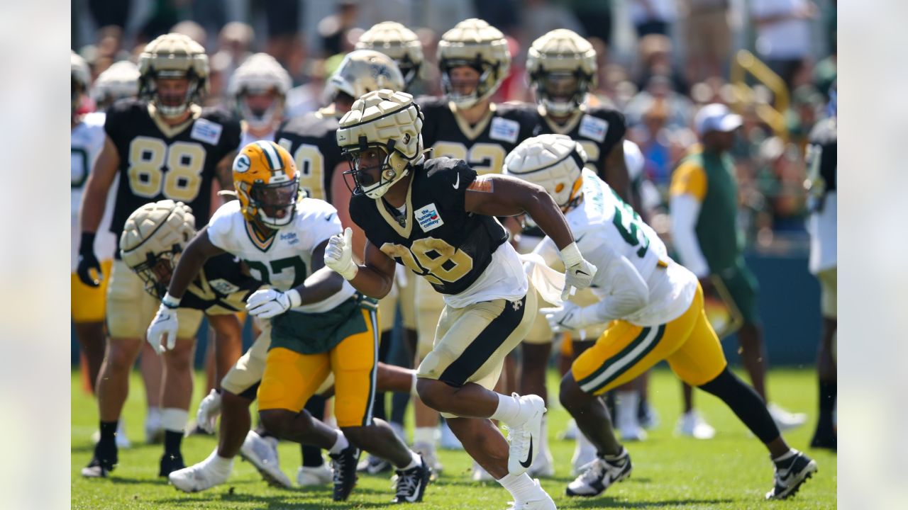 New Orleans Saints offensive tackle Trevor Penning (70) runs through drills  at the NFL team's football training camp in Metairie, La., Wednesday, Aug.  2, 2023. (AP Photo/Gerald Herbert Stock Photo - Alamy