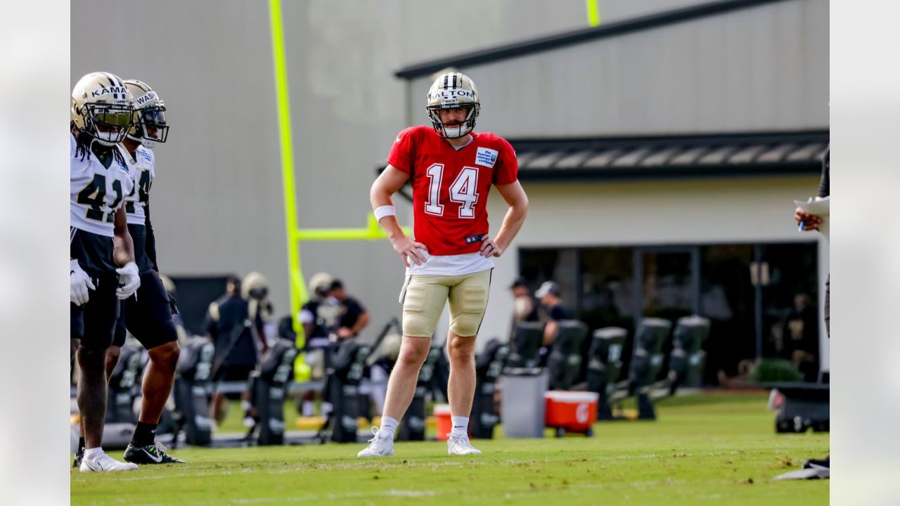 New Orleans Saints quarterback Andy Dalton lights up practice as team  prepares for preseason opener