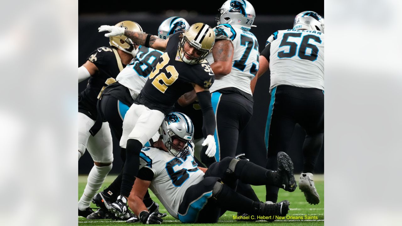 New Orleans Saints linebacker Demario Davis (56) exchanges jerseys after an  NFL football game against the Carolina Panthers in New Orleans, Sunday,  Jan. 8, 2023. (AP Photo/Gerald Herbert Stock Photo - Alamy