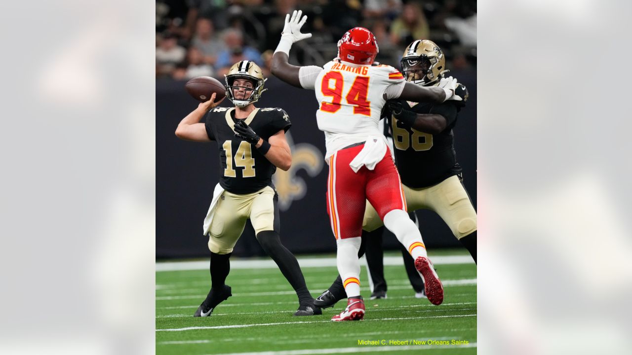 New Orleans, USA. August 13, 2023: Saints wide receiver Michael Thomas (13)  makes a catch during NFL pre-season game action between the New Orleans  Saints and the Kansas City Chiefs at the