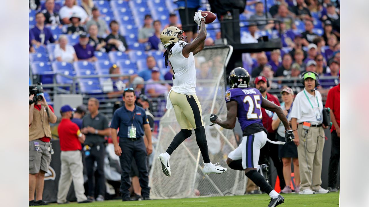 Baltimore Ravens quarterback Tyler Huntley (2) in action against the New  Orleans Saints during the second half of an NFL preseason football game,  Saturday, Aug. 14, 2021, in Baltimore. (AP Photo/Nick Wass