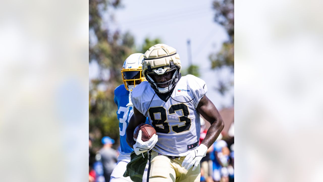 August 1, 2019: Saints defensive back Marshon Lattimore (23) tries to jam  wide receiver Michael Thomas (13) at the line of scrimmage during practice  on August 1, 2019 at the Ochsner Sports