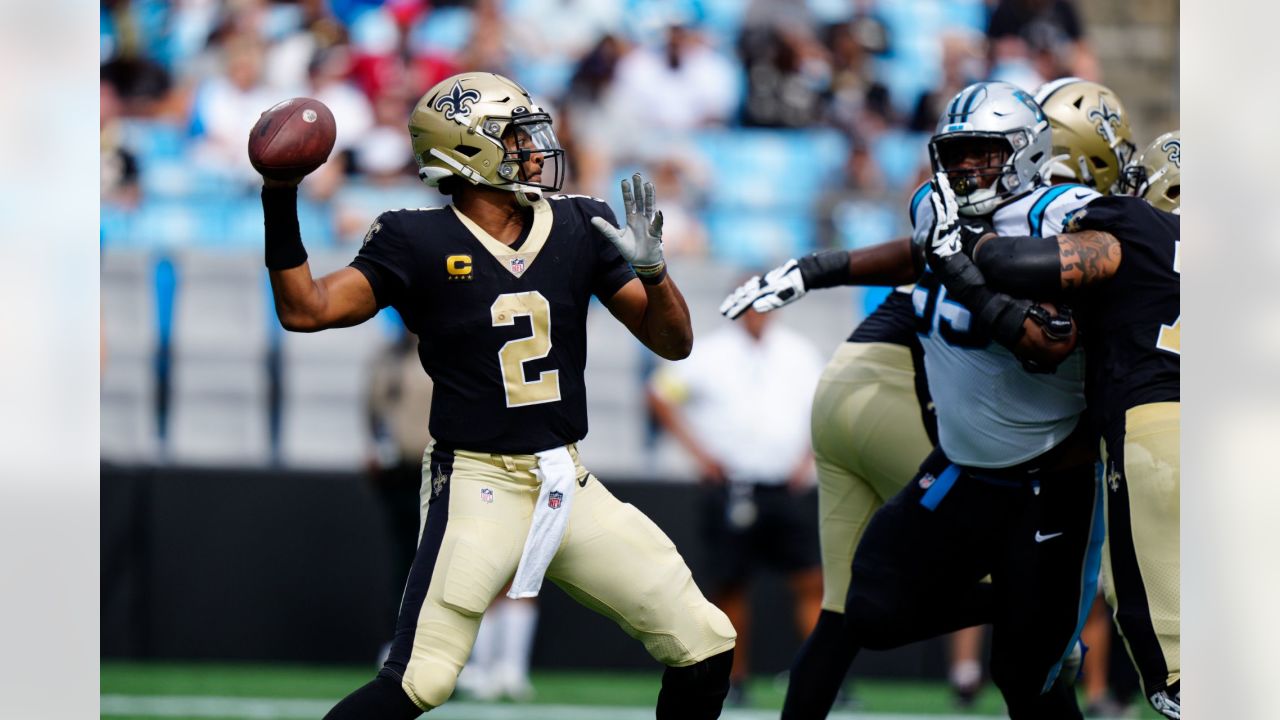 Sam Darnold Carolina Panthers Game-Used #14 White Jersey vs. New Orleans  Saints on January 2 2022