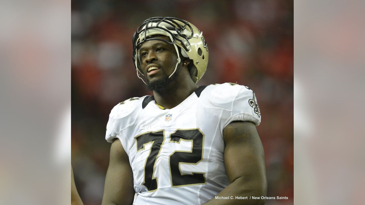 East Rutherford, New Jersey, USA. 1st Oct, 2018. New Orleans Saints  offensive tackle Terron Armstead (72) during warm ups before a game between  the New Orlean Saints and the New York Giants