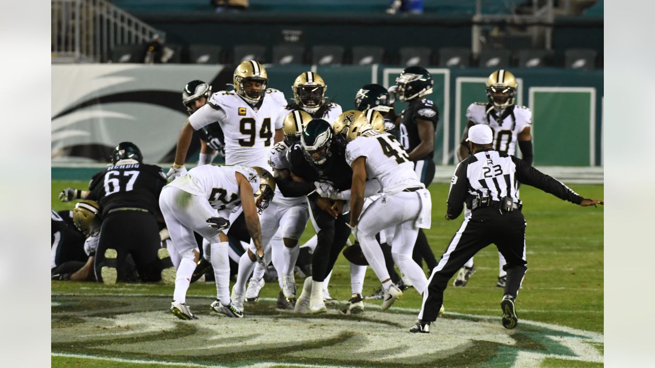 Philadelphia Eagles center Cam Jurgens (51) looks on during the NFL  football game against the New Orleans Saints, Sunday, Jan. 1, 2023, in  Philadelphia. (AP Photo/Chris Szagola Stock Photo - Alamy