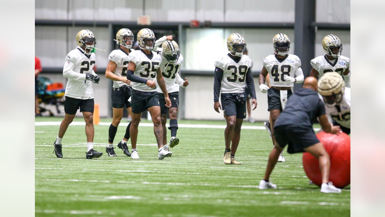 New Orleans Saints wide receiver Chris Olave (12) signs autographs, after  training camp at their NFL football training facility in Metairie, La.,  Saturday, July 30, 2022. (AP Photo/Gerald Herbert Stock Photo - Alamy