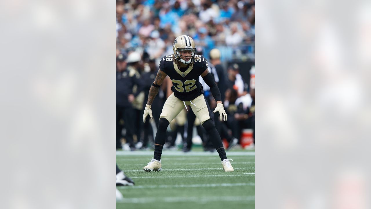 New Orleans Saints safety Tyrann Mathieu runs during the first half an NFL  football game between the Carolina Panthers and the New Orleans Saints in  New Orleans, Sunday, Jan. 8, 2023. (AP