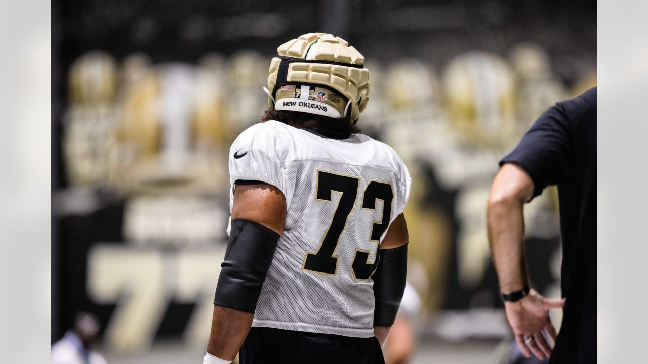 New Orleans Saints left tackle Trevor Penning maintains aggressive