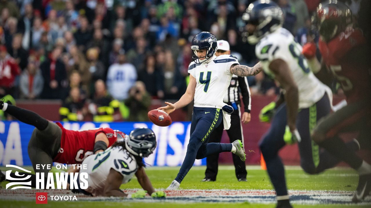 FILE - Seattle Seahawks linebacker Uchenna Nwosu lines up on defense during  an NFL football game against the New Orleans Saints in New Orleans, Sunday,  Oct. 9, 2022. His parents emigrated from