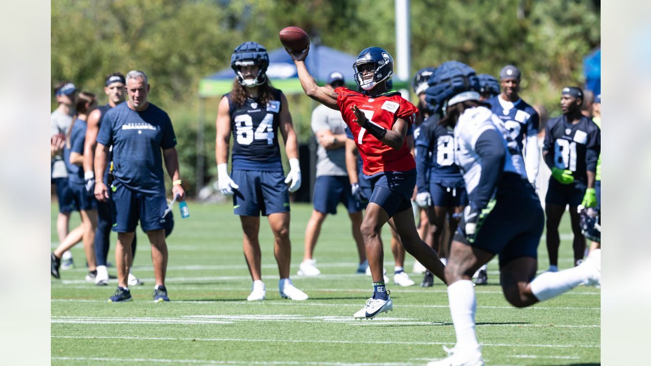 Seattle Seahawks cornerback Coby Bryant (8) walks on the field during the  NFL football team's training camp, Wednesday, Aug. 9, 2023, in Renton,  Wash. (AP Photo/Lindsey Wasson Stock Photo - Alamy