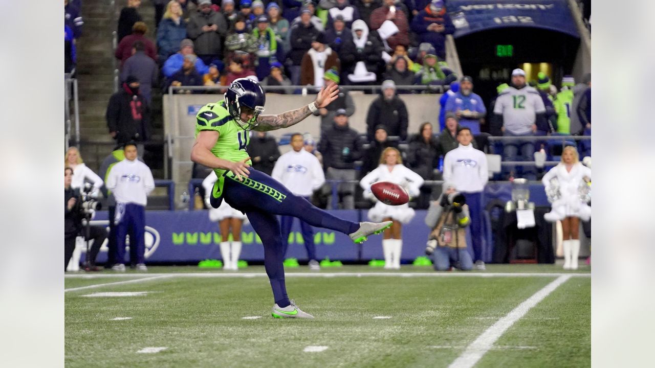 Seattle Seahawks safety Jerrick Reed II (32) celebrates during an NFL  pre-season football game against the Minnesota Vikings, Thursday, Aug. 10,  2023 in Seattle. (AP Photo/Ben VanHouten Stock Photo - Alamy