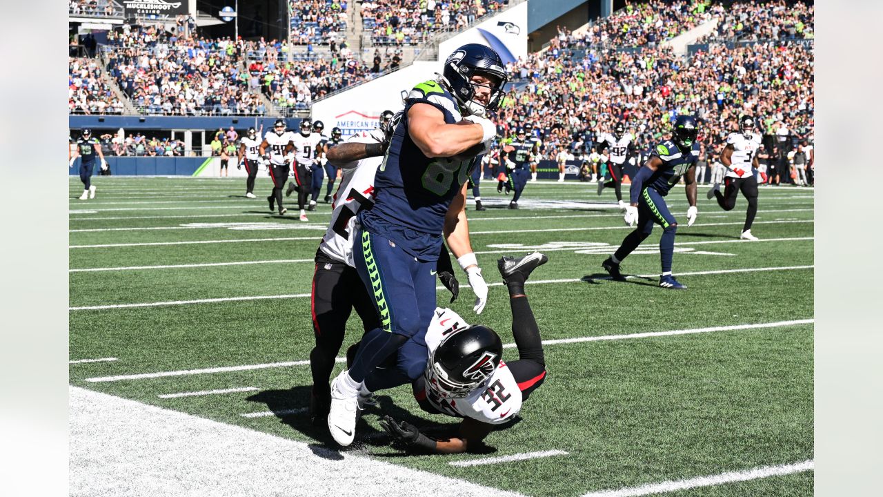 Seattle Seahawks defensive back Tariq Woolen is pictured during an NFL  football game against the Atlanta Falcons, Sunday, Sept. 25, 2022, in  Seattle. The Falcons won 27-23. (AP Photo/Stephen Brashear Stock Photo -  Alamy