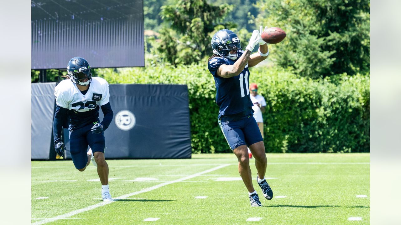 Seattle Seahawks strong safety Ty Okada (39) jogs off the field during the  NFL football team's training camp, Thursday, July 27, 2023, in Renton,  Wash. (AP Photo/Lindsey Wasson Stock Photo - Alamy