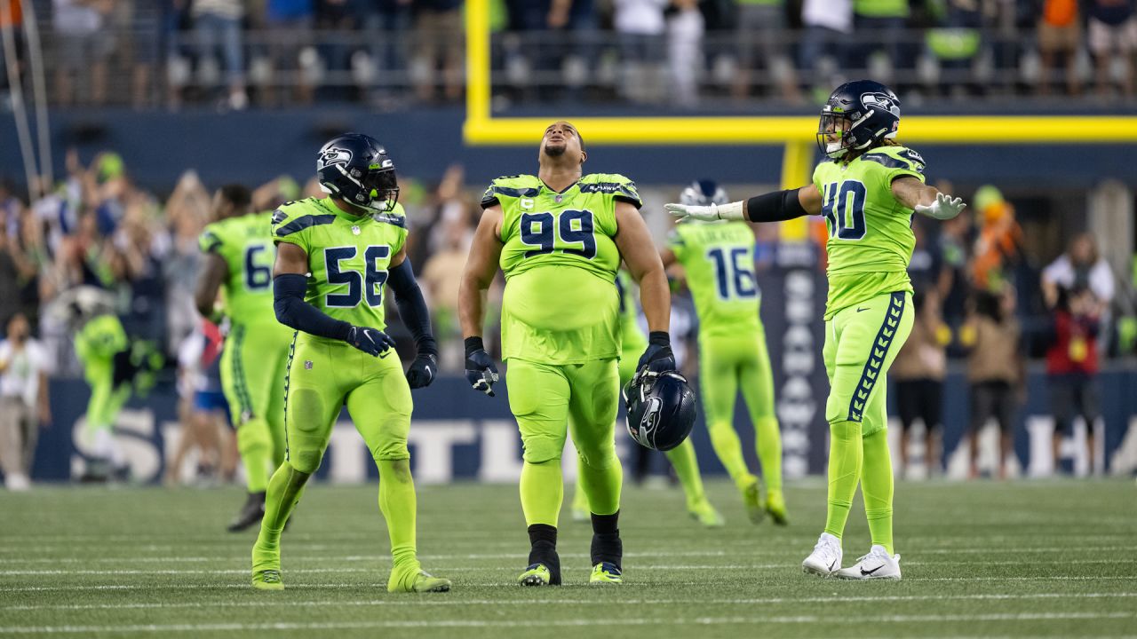 Seattle Seahawks safety Josh Jones is pictured during an NFL football game  against the Atlanta Falcons, Sunday, Sept. 25, 2022, in Seattle. The Falcons  won 27-23. (AP Photo/Stephen Brashear Stock Photo - Alamy