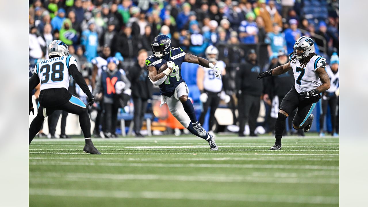 Carolina Panthers' Kony Ealy (94) walks to the line as he faces the Kansas  City Chiefs during the second half of an NFL football game in Charlotte,  N.C., Sunday, Aug. 17, 2014.