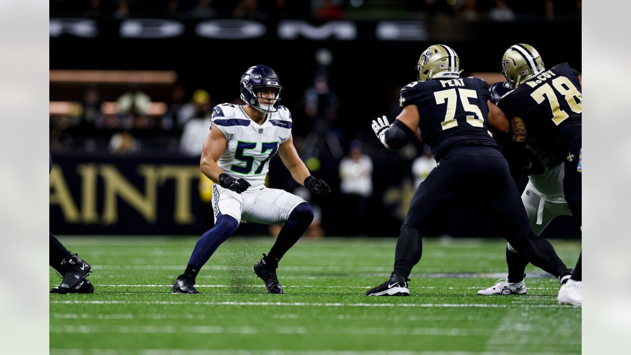 Seattle Seahawks' Cody Barton (57) during the first half of an NFL