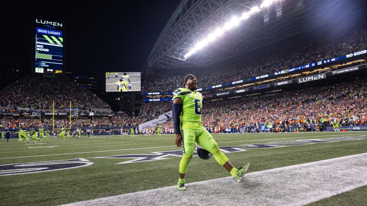 Seattle Seahawks safety Josh Jones is pictured during an NFL football game  against the Atlanta Falcons, Sunday, Sept. 25, 2022, in Seattle. The Falcons  won 27-23. (AP Photo/Stephen Brashear Stock Photo - Alamy