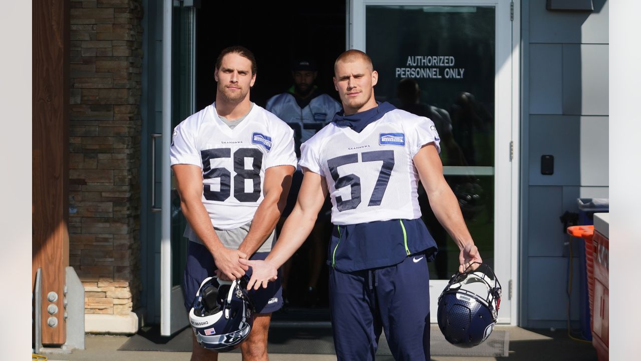 Seattle Seahawks linebacker Cody Barton (57) lines up for play during the  second half of an