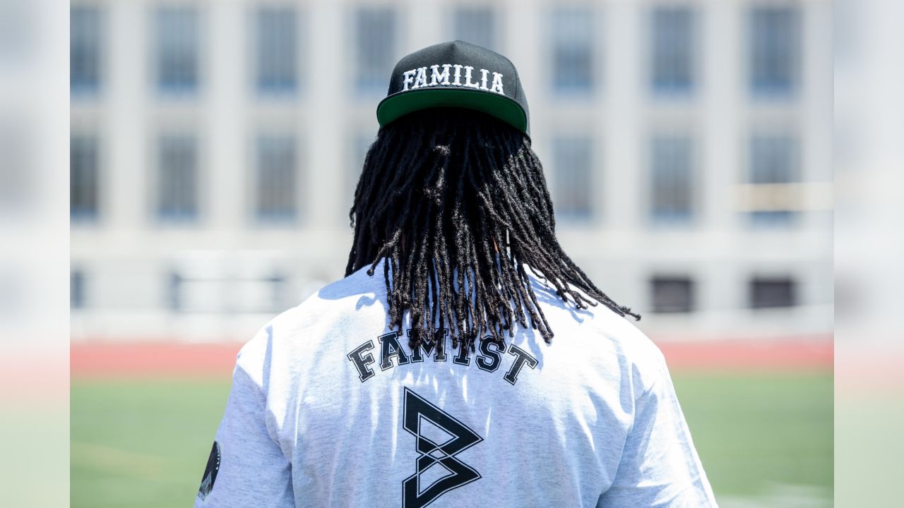 Marshawn Lynch Crushes A Kickball At Fam 1st Family Foundation