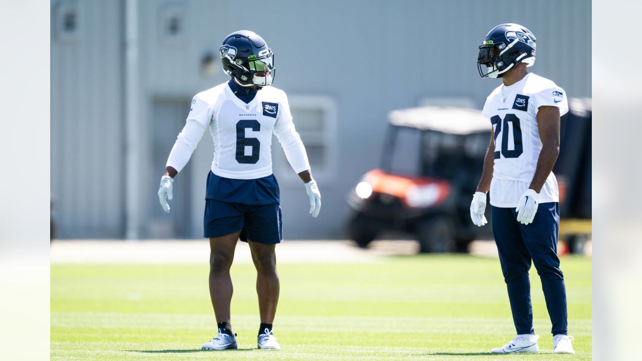 Seattle Seahawks cornerback Michael Jackson (30) tosses a football during  warmups during the NFL football team's training camp, Wednesday, Aug. 9,  2023, in Renton, Wash. (AP Photo/Lindsey Wasson Stock Photo - Alamy