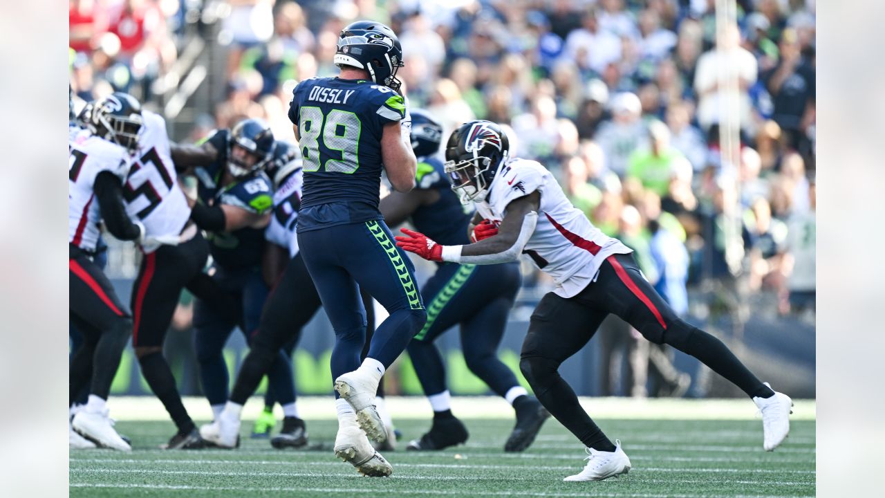 Seattle Seahawks defensive back Tariq Woolen is pictured during an NFL  football game against the Atlanta Falcons, Sunday, Sept. 25, 2022, in  Seattle. The Falcons won 27-23. (AP Photo/Stephen Brashear Stock Photo -  Alamy