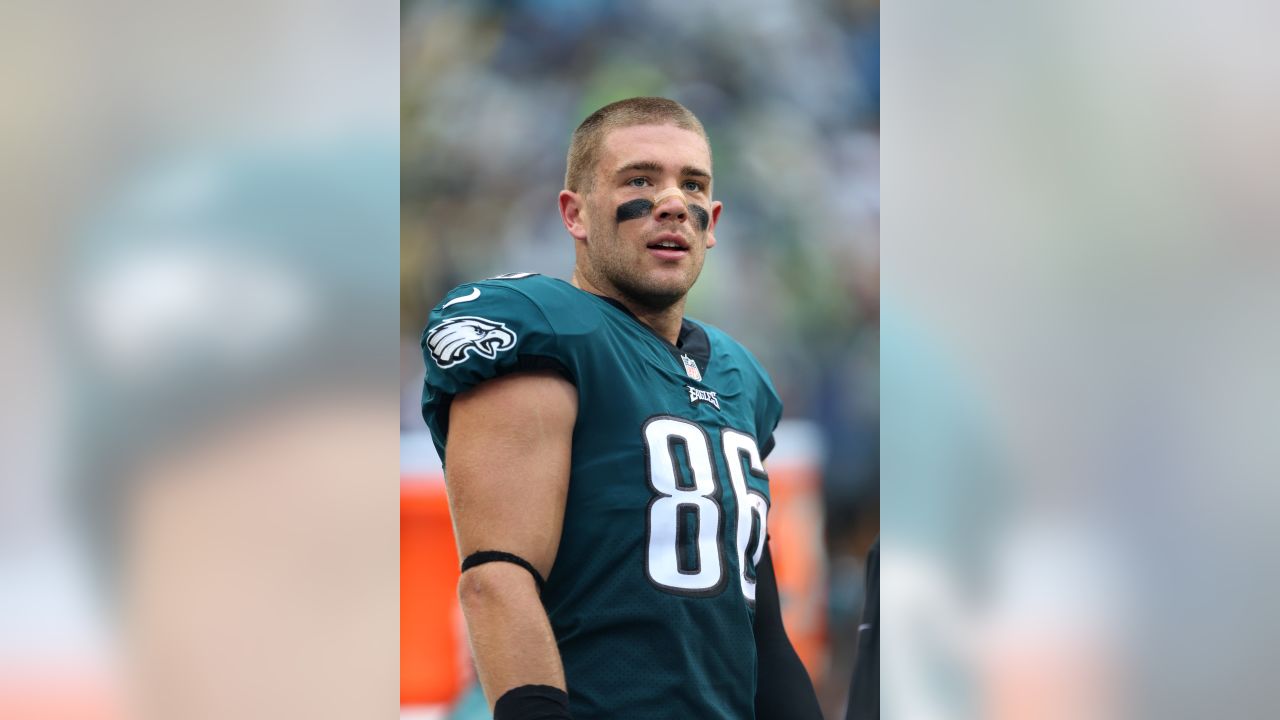 Philadelphia Eagles tight end Zach Ertz (86) celebrates after scoring a  touchdown during an NFL football game against the Dallas Cowboys at Lincoln  Financial Field in Philadelphia on Nov. 11, 2018. Photo