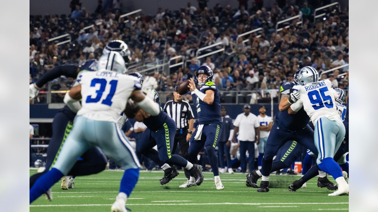 November 08th, 2015:.Dallas Cowboys defensive tackle David Irving (95) gets  a sack while Dallas Cowboys defensive end Greg Hardy (76) jumps on his back  in celebration during an NFL football game between