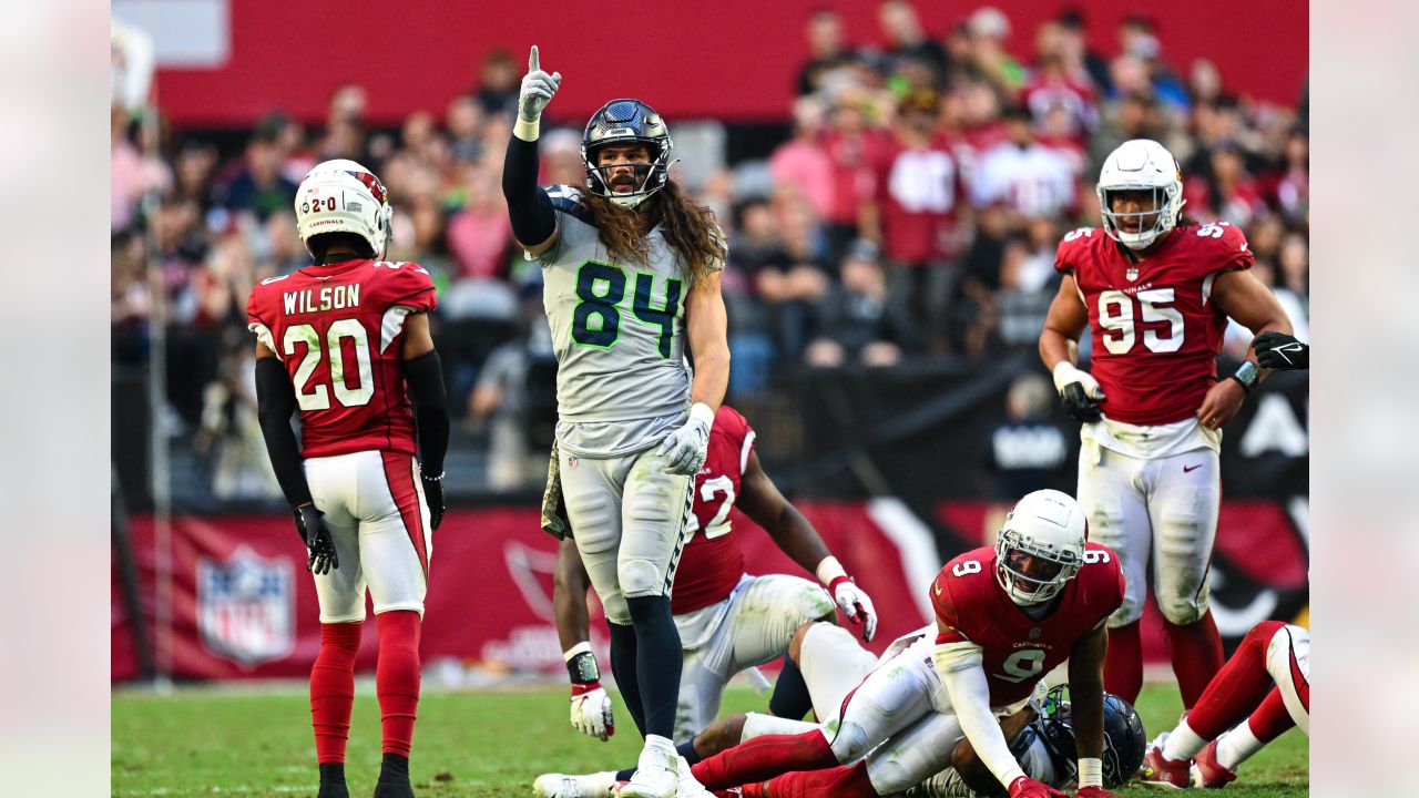 Seattle, WA, USA. 22nd Dec, 2019. Arizona Cardinals safety Budda Baker (32)  reacts to a big defensive play during a game between the Arizona Cardinals  and Seattle Seahawks at CenturyLink Field in