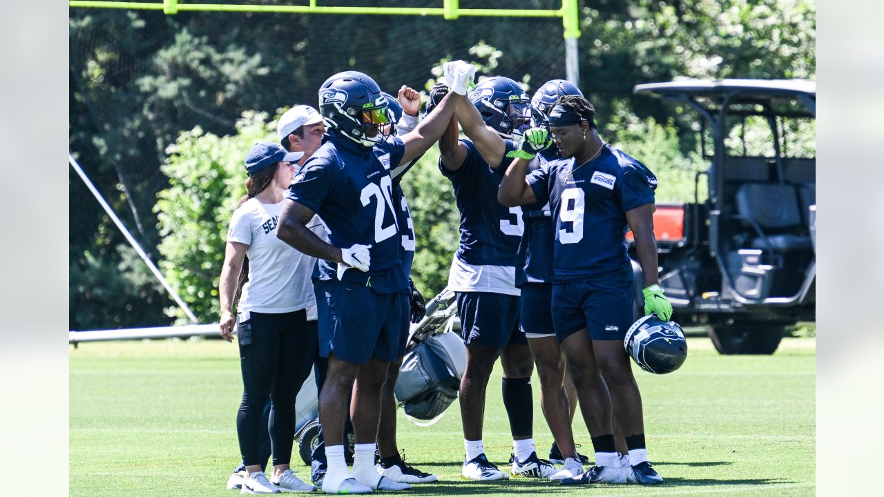 Seattle Seahawks linebacker Cam Bright (42) walks off the field after  minicamp Tuesday, June 6, 2023, at the NFL football team's facilities in  Renton, Wash. (AP Photo/Lindsey Wasson Stock Photo - Alamy