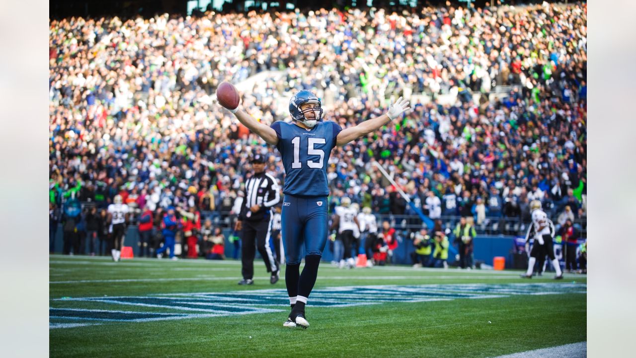 Seattle Seahawks' running back Leon Washington celebrates (33) their 41-36  win over the Super Bowl Defending Champions in the NFC's wild-card playoff  game on Saturday January 8, 2011 at Qwest Field in