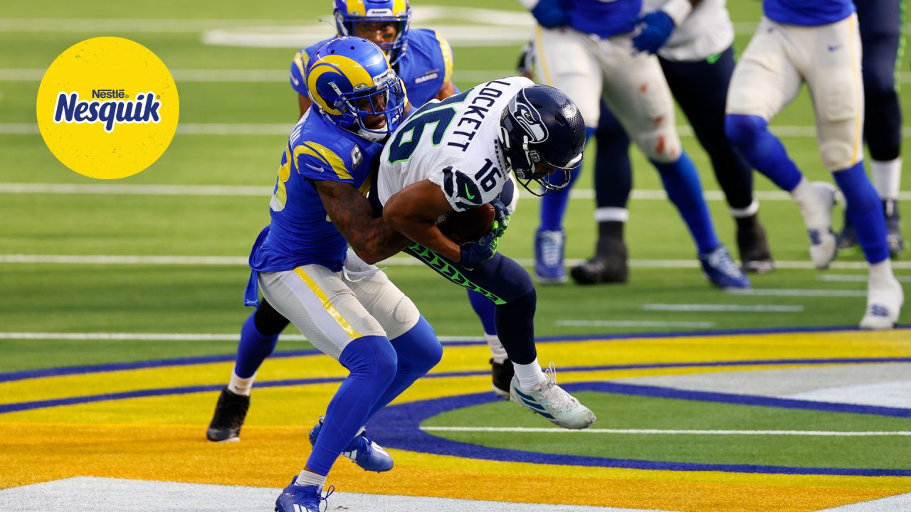 Seattle Seahawks cornerback Neiko Thorpe runs on the field during warmups  before an NFL football game against the Los Angeles Rams, Thursday, Oct. 3,  2019, in Seattle. (AP Photo/Stephen Brashear Stock Photo 