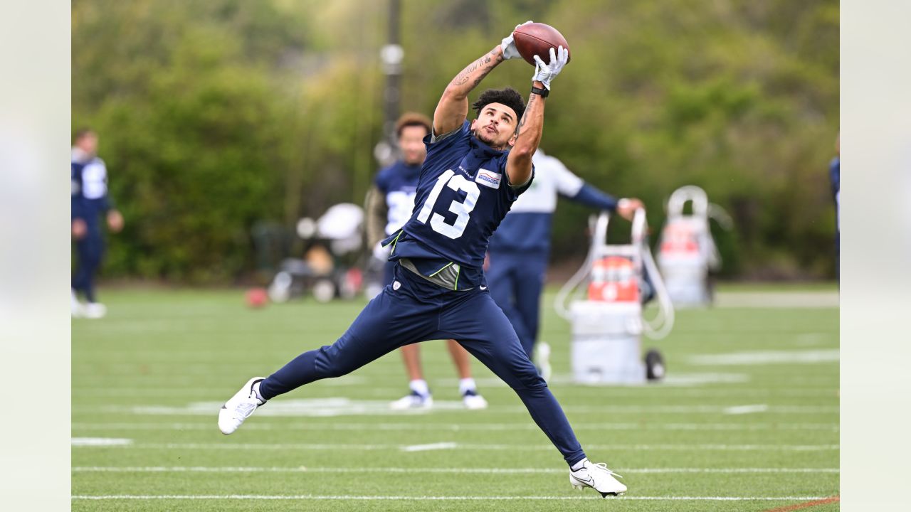 Seattle Seahawks wide receiver Kevin Kassis during NFL football practice  Monday, May 23, 2022, in Renton, Wash. (AP Photo/Ted S. Warren Stock Photo  - Alamy