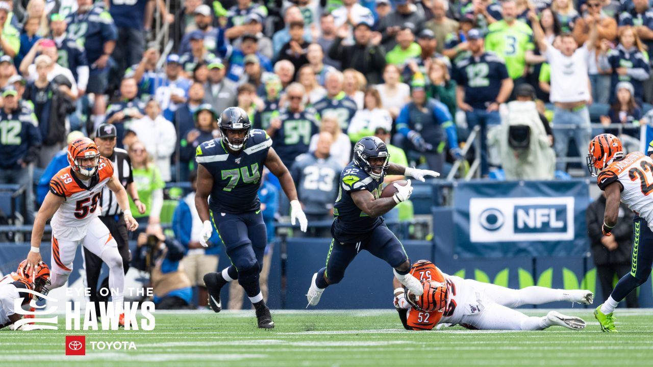 Cincinnati Bengals wide receiver Damion Willis (15) is brought down by  Seattle Seahawks cornerback Shaquill Griffin (26) after catching a 7-yard  pass during the fourth quarter at CenturyLink Field on September 8