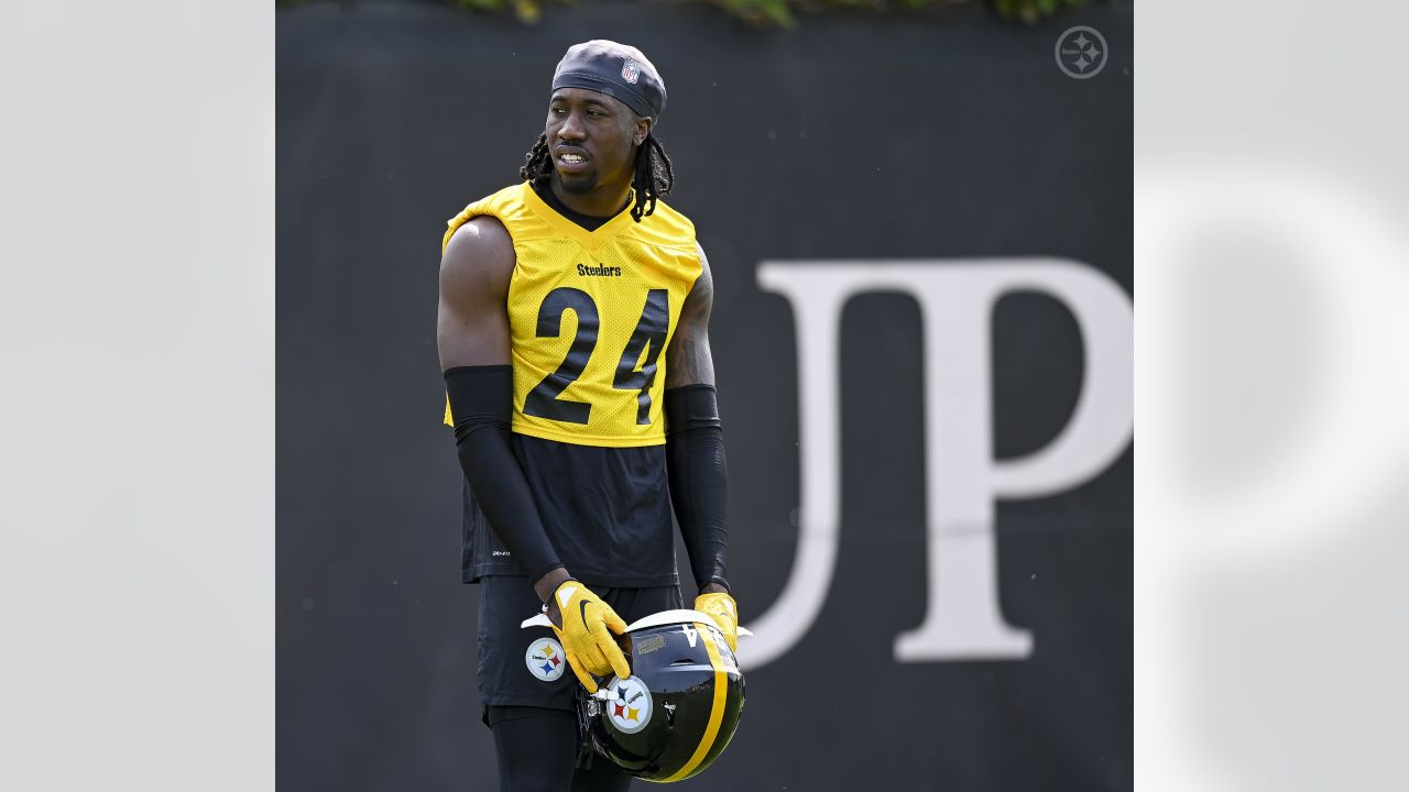 Pittsburgh Steelers offensive tackle Le'Raven Clark (67) walks on the  sideline during an NFL preseason football game against the Buffalo Bills in  Pittsburgh, Sunday, Aug. 20, 2023. (AP Photo/Gene J. Puskar Stock