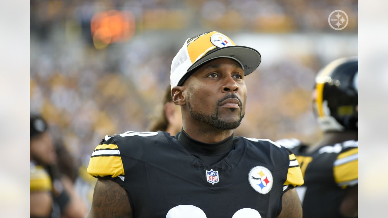 Pittsburgh Steelers cornerback Patrick Peterson (20) works during the first  half of an NFL preseason football game against the Atlanta Falcons,  Thursday, Aug. 24, 2023, in Atlanta. The Pittsburgh Steelers won 24-0. (