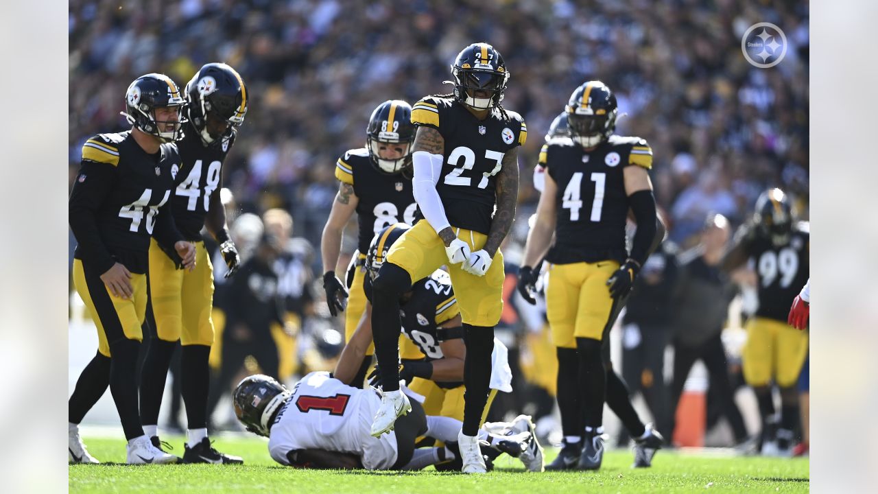 Pittsburgh Steelers defensive tackle Chris Wormley (95) reacts after a  defensive stop in the second half during an NFL football game against the  Tampa Bay Buccaneers in Pittsburgh, Sunday, Oct. 16, 2022. (