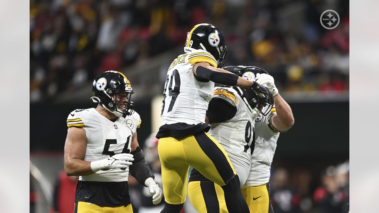 Pittsburgh Steelers wide receiver Gunner Olszewski (89) lines up during the  first half of an NFL football game against the Atlanta Falcons, Sunday,  Dec. 4, 2022, in Atlanta. The Pittsburgh Steelers won