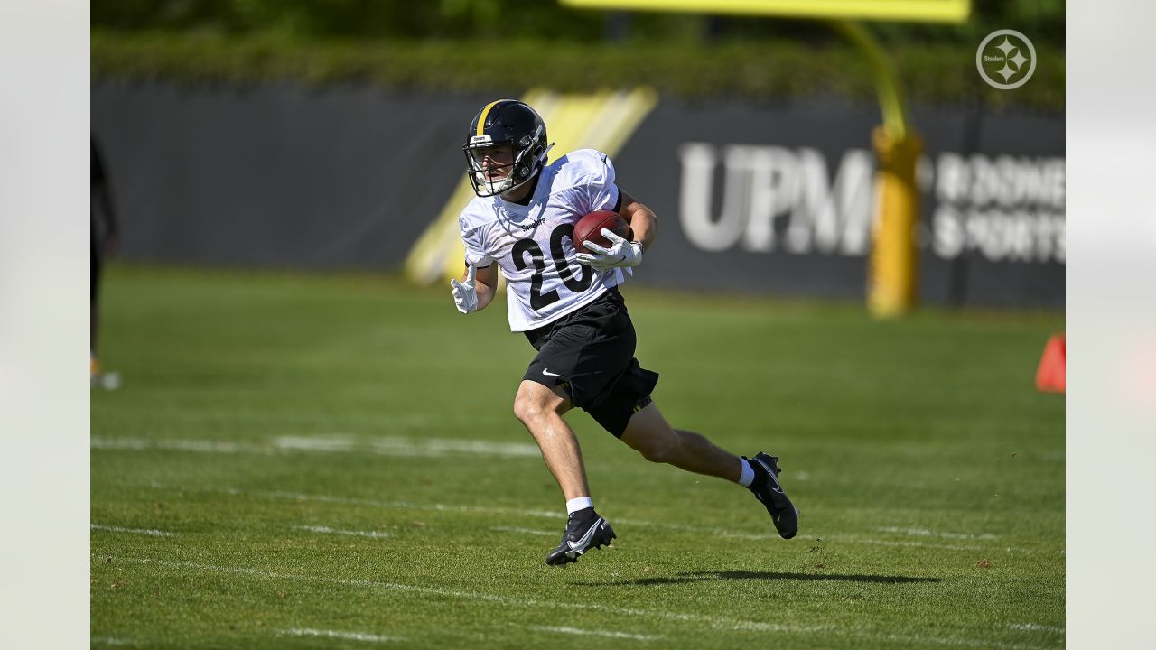 Pittsburgh Steelers wide receiver Tre Tipton (23) performs drills during an  NFL football practice at rookie minicamp, Friday, May 13, 2022, in  Pittsburgh. (AP Photo/Keith Srakocic Stock Photo - Alamy