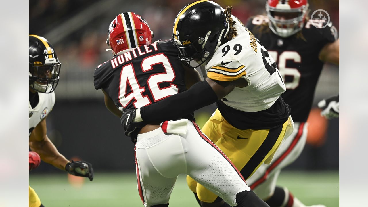 Pittsburgh Steelers wide receiver Gunner Olszewski (89) lines up during the  first half of an NFL football game against the Atlanta Falcons, Sunday,  Dec. 4, 2022, in Atlanta. The Pittsburgh Steelers won