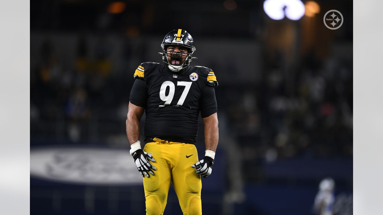 Pittsburgh Steelers defensive tackle Cameron Heyward (97) during a regular season game between the Pittsburgh Steelers and the Dallas Cowboys, Sunday, Nov. 8, 2020 in Dallas, TX. (Karl Roser / Pittsburgh Steelers)