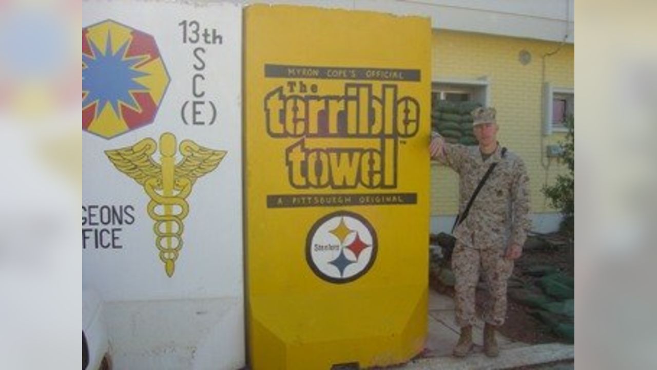 Pittsburgh STEELERS Myron Cope's Terrible Towel Huge Flag NEW Licensed