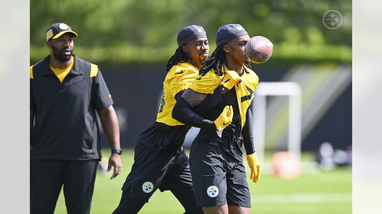 Pittsburgh Steelers safety Donald Washington (9) during NFL football rookie  minicamp, Saturday, May 7, 2016 in Pittsburgh. (AP Photo/Keith Srakocic  Stock Photo - Alamy