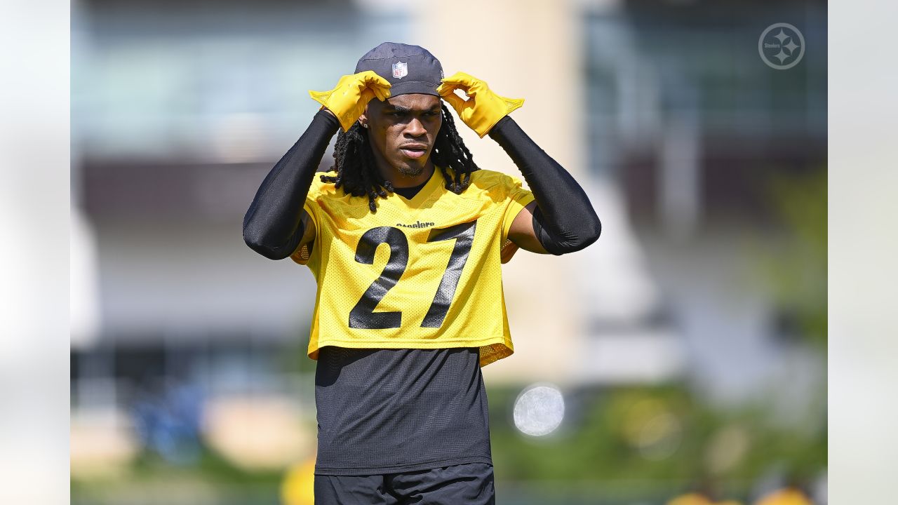 Pittsburgh Steelers safety Donald Washington (9) during NFL football rookie  minicamp, Saturday, May 7, 2016 in Pittsburgh. (AP Photo/Keith Srakocic  Stock Photo - Alamy