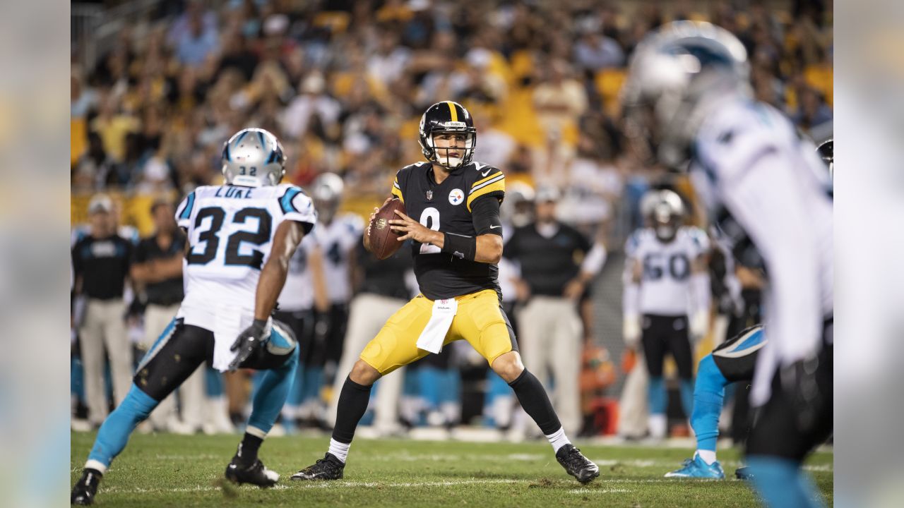 Pittsburgh Steelers defensive back Jordan Dangerfield (37) runs off the  field following the Steelers 52-21 win against the Carolina Panthers at  Heinz Field in Pittsburgh on November, 2018. Photo by Archie Carpenter/UPI