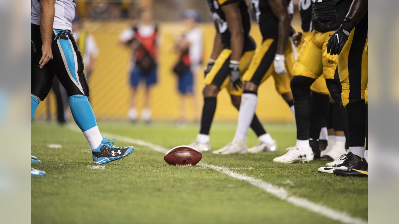 Pittsburgh Steelers defensive back Jordan Dangerfield (37) runs off the  field following the Steelers 52-21 win against the Carolina Panthers at  Heinz Field in Pittsburgh on November, 2018. Photo by Archie Carpenter/UPI