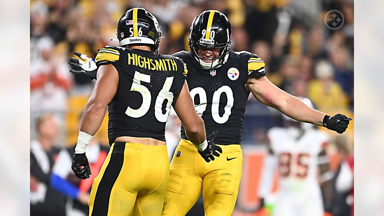 Pittsburgh Steelers cornerback James Pierre (42) runs after the ball during  an NFL football game against the Cleveland Browns, Thursday, Sept. 22,  2022, in Cleveland. (AP Photo/Kirk Irwin Stock Photo - Alamy