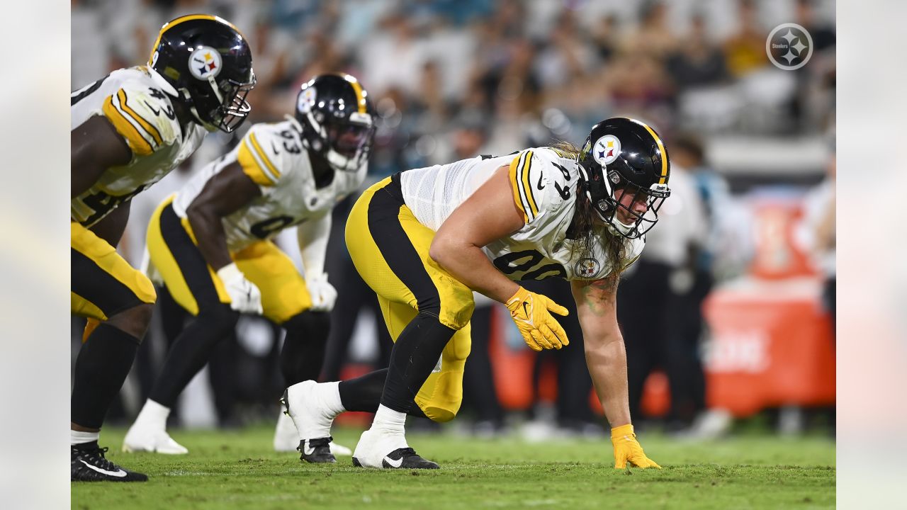 Jacksonville, United States. 22nd Nov, 2020. Steelers Safety Terrell  Edmunds (34) celebrates an interception as the Pittsburgh Steelers compete  against the Jaguars at the TIAA Bank Field in Jacksonville, Florida on  Sunday