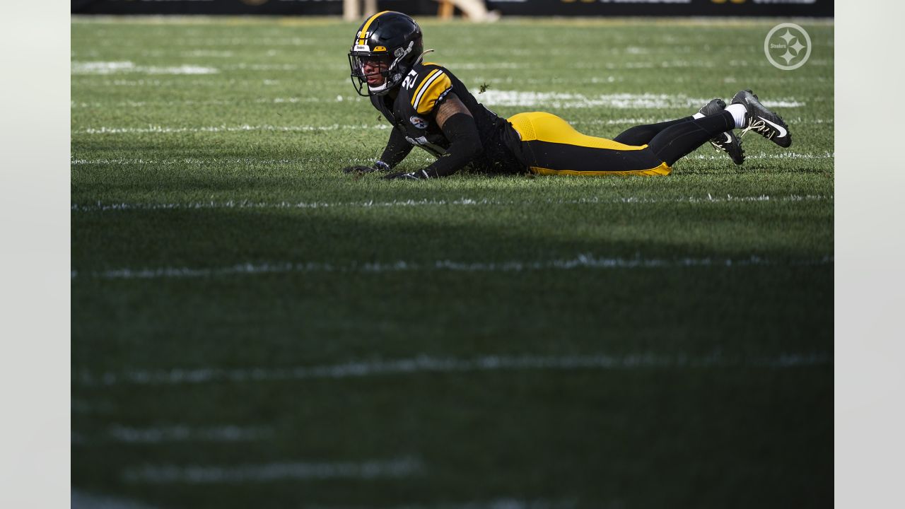 Pittsburgh Steelers cornerback James Pierre intercepts a pass from Denver  Broncos quarterback Teddy Bridgewater in the end zone during the second  half of an NFL football game in Pittsburgh, Sunday, Oct. 10