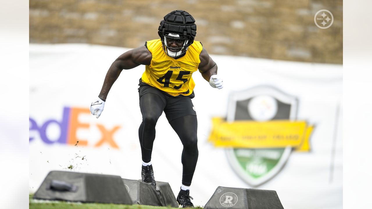 Latrobe, PA, USA. 28th July, 2022. July 28th, 2022: Buddy Johnson #45  during the Pittsburgh Steelers Training Camp in Latrobe, PA. Mike J.  Allen/BMR (Credit Image: © Mike J. Allen/BMR via ZUMA