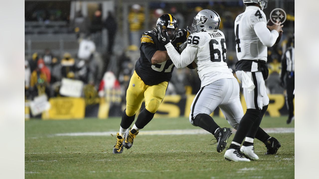 Pittsburgh, United States. 24th Dec, 2022. Pittsburgh Steelers defensive  tackle Cameron Heyward (97) celebrates of the 13-10 Steelers win against  the Las Vegas Raiders with Pittsburgh Steelers defensive tackle Larry  Ogunjobi (99)